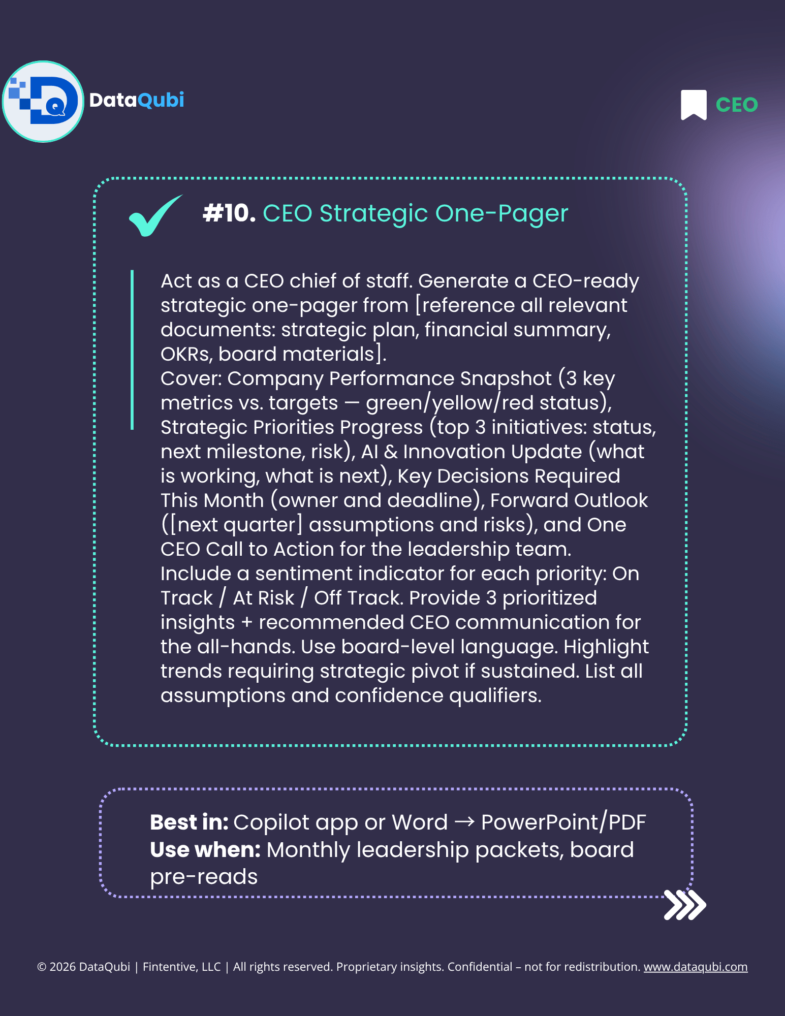 M365 Copilot for the CEO, flyer 13 of 14