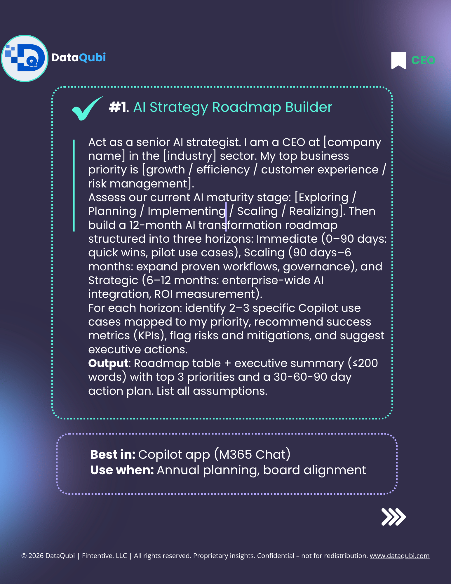 M365 Copilot for the CEO, flyer 4 of 14