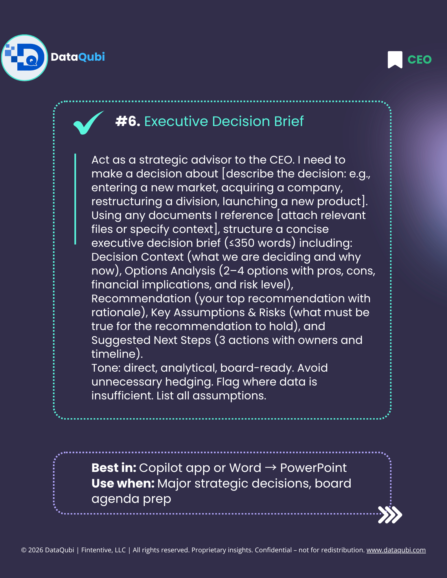 M365 Copilot for the CEO, flyer 9 of 14