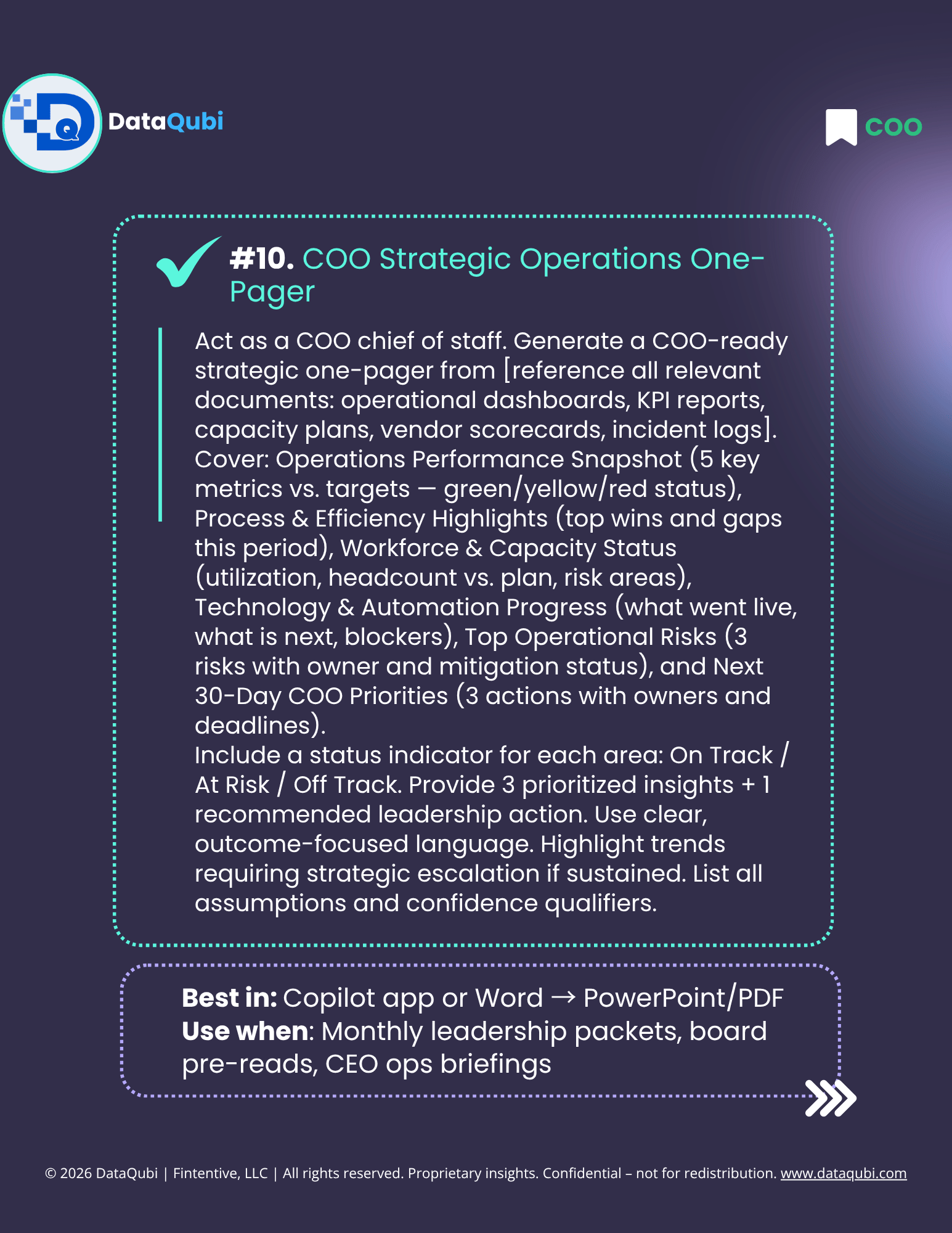 M365 Copilot for the COO, flyer 13 of 14
