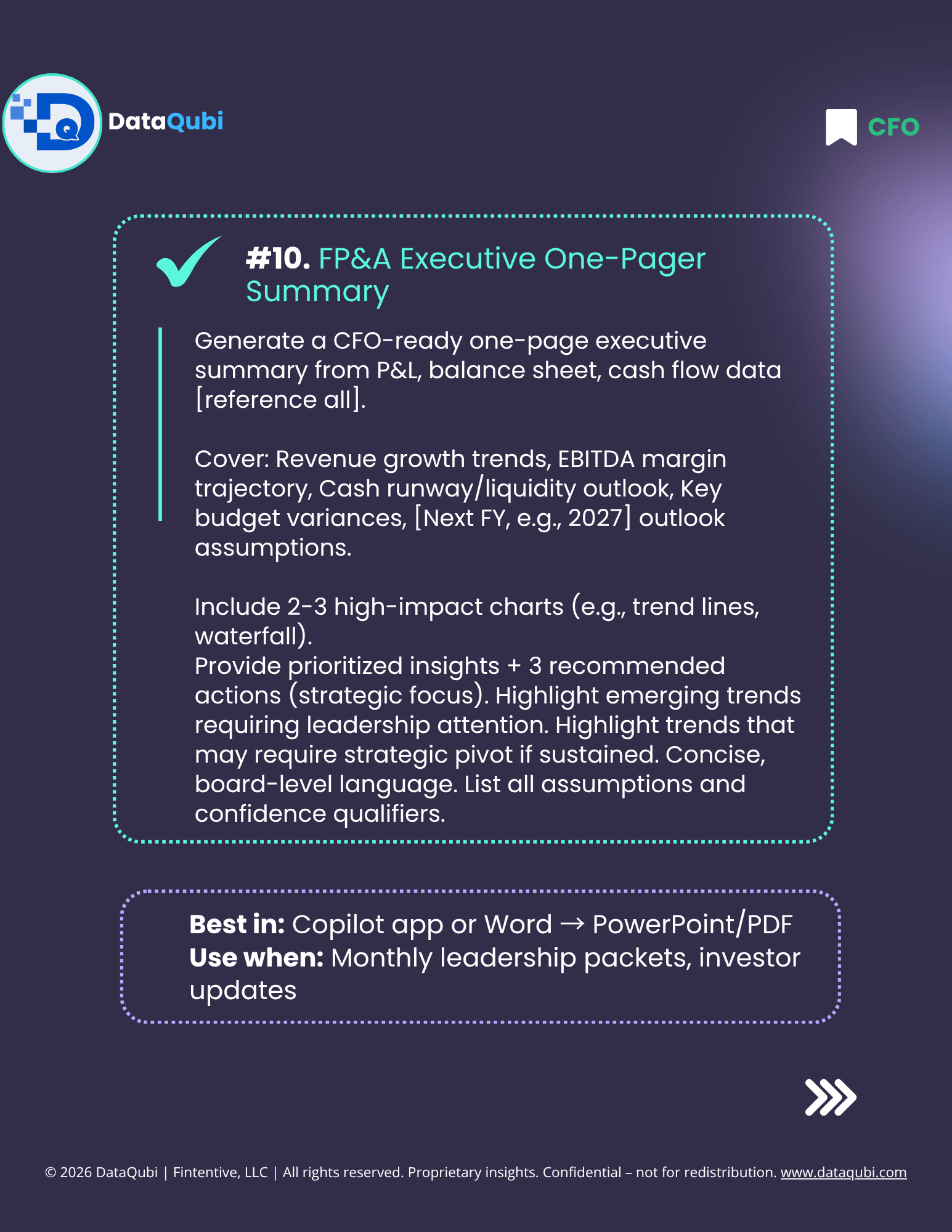 M365 Copilot for the CFO, flyer 13 of 14