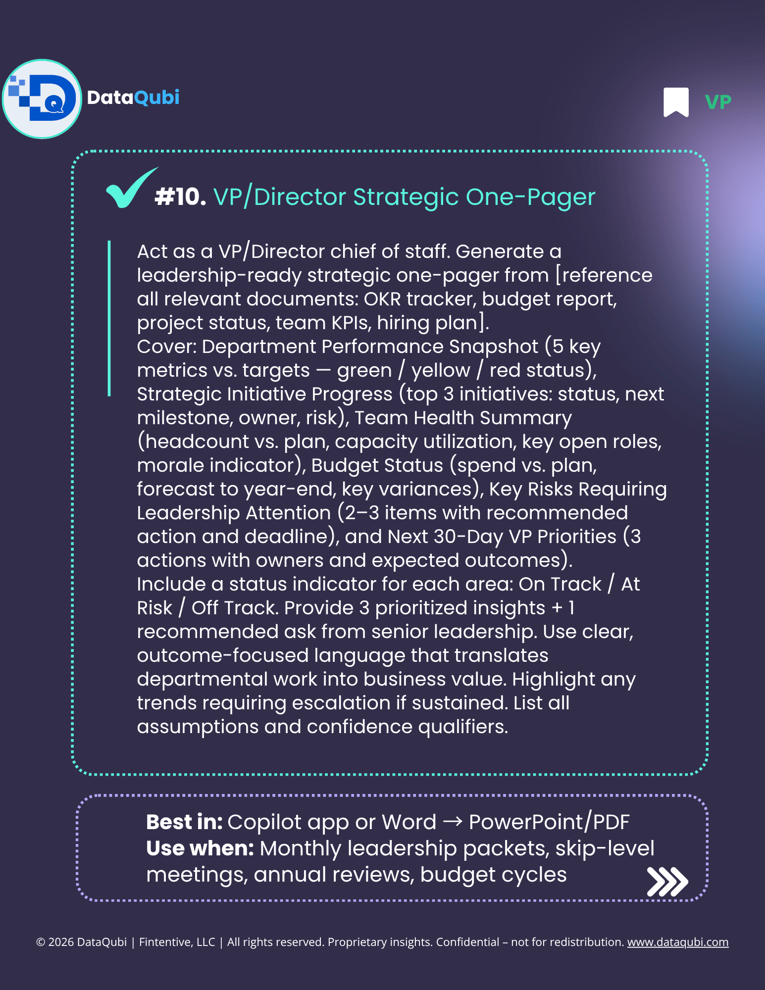 M365 Copilot for VPs & Directors, flyer 13 of 14